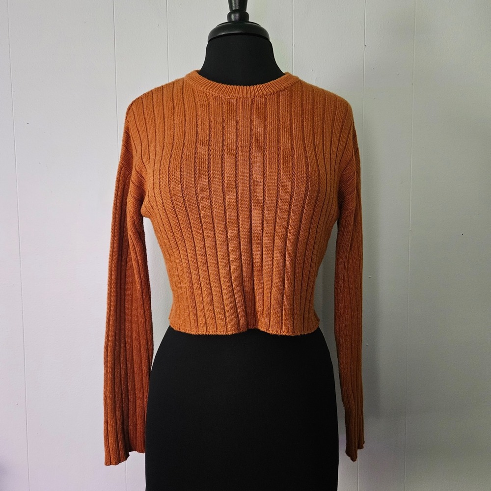 Cropped Sweater Women Long Sleeve Knit Cozy Earthy Fall